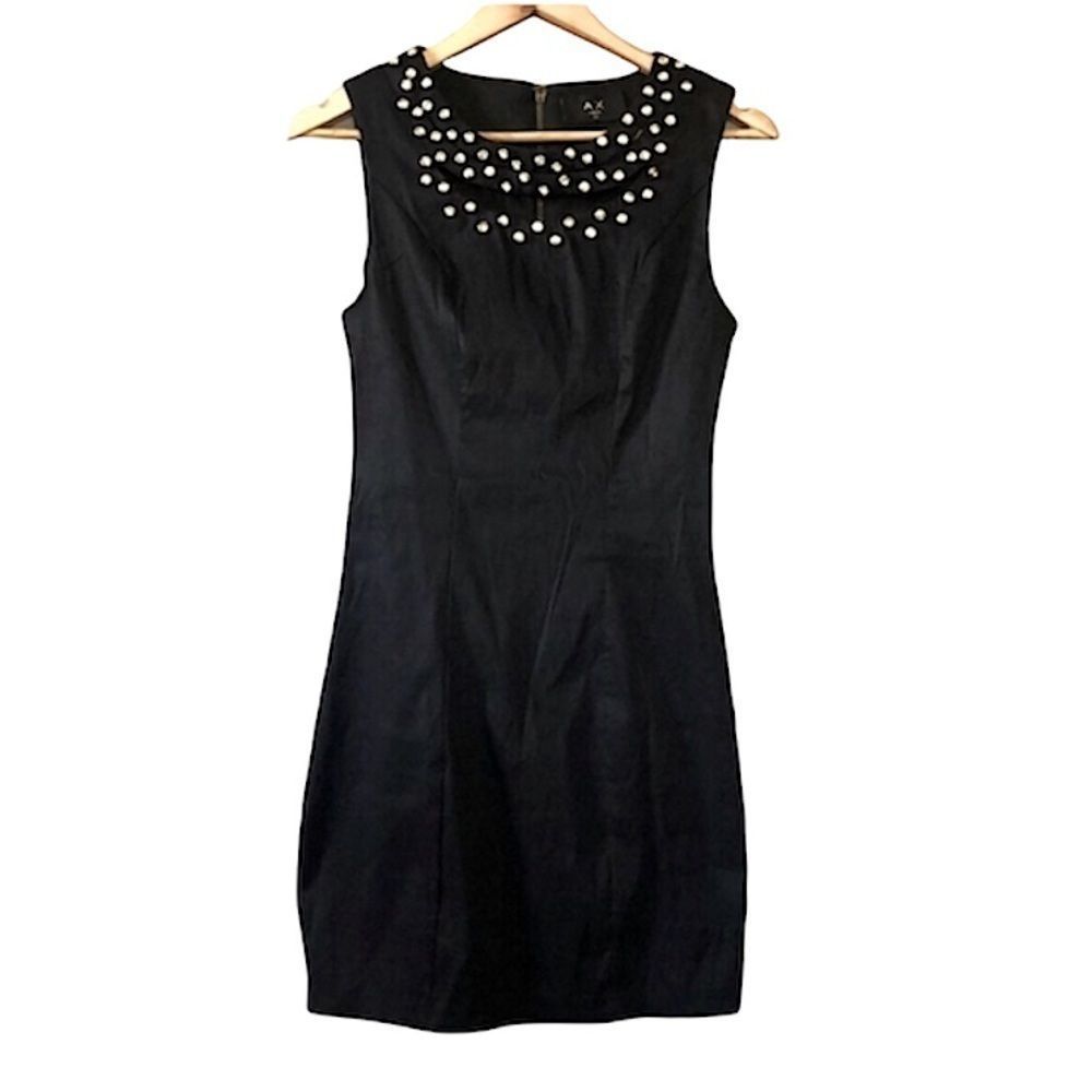 AX Paris Black Crystal Embellished Dress Mini Dress sz 6